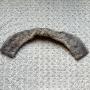 Mink Genuine Fur Vintage Retro One of a Kind Silk Lined Grey Collar